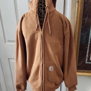 Carhartt Brown Full Zip-Up Hoodie